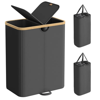 Double panier à linge 150L avec couvercle 150 L / Noir