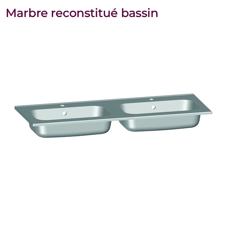Meuble double vasque 120cm Chêne Sanremo