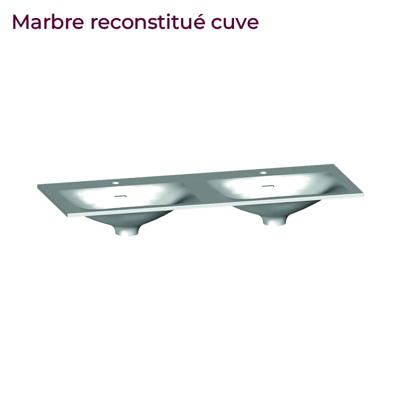 Meuble double vasque 120cm Noyer tabac