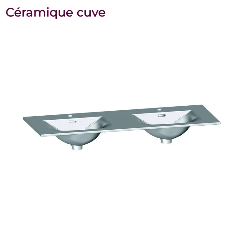 Meuble double vasque 120cm Amande Mat