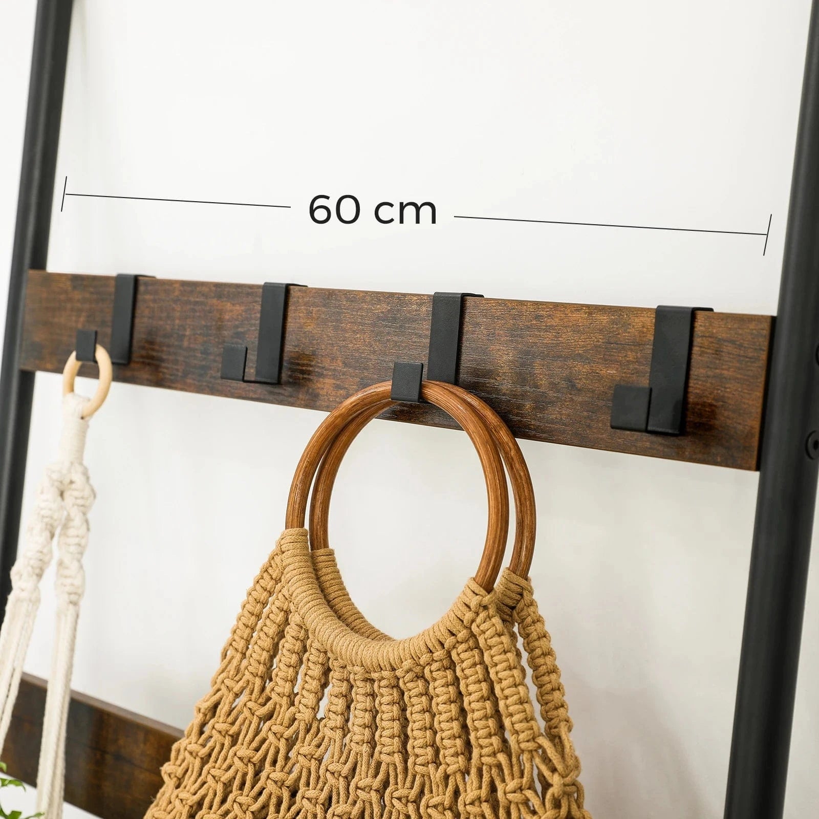 Échelle en bois porte-serviettes – Design industriel élégant Bois