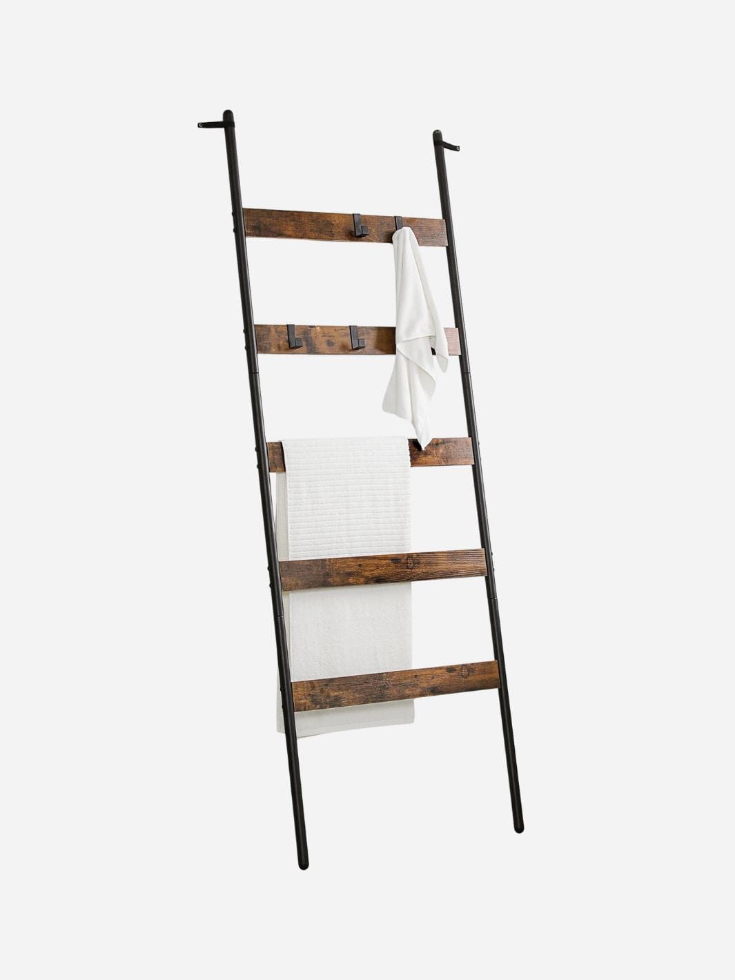 Échelle en bois porte-serviettes – Design industriel élégant Bois