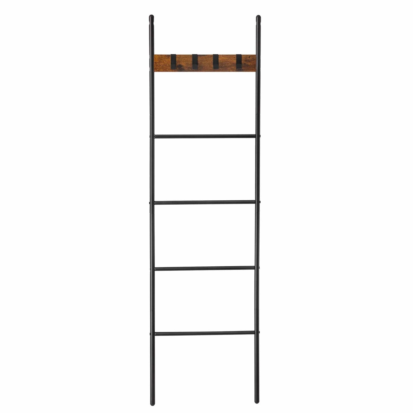 Échelle porte-serviettes industrielle – design bois et métal Noir