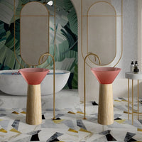 ONDA PIERRE - Vasque totem sur pied sculptural
