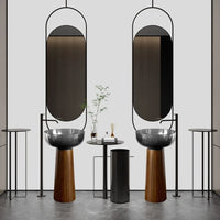ELARA BOIS - Vasque totem ronde sur pied