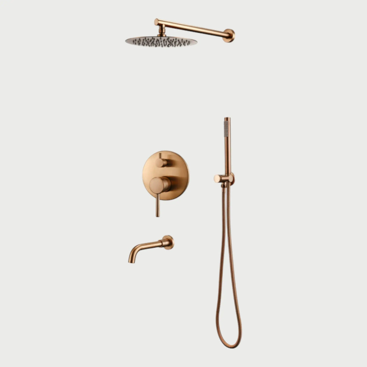 Composition bain-douche thermostatique encastrée or rose