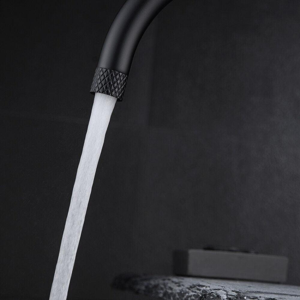 Sodalite Mitigeur de Lavabo Artisanal, Molettes en Marbre