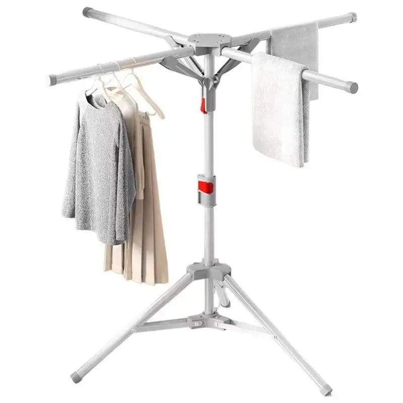 MOD Foldable Clothes Drying Rack Thickened Floor Standing Swivel Laundry Rack Portable Space Saving Clothes Dryer for Balcony