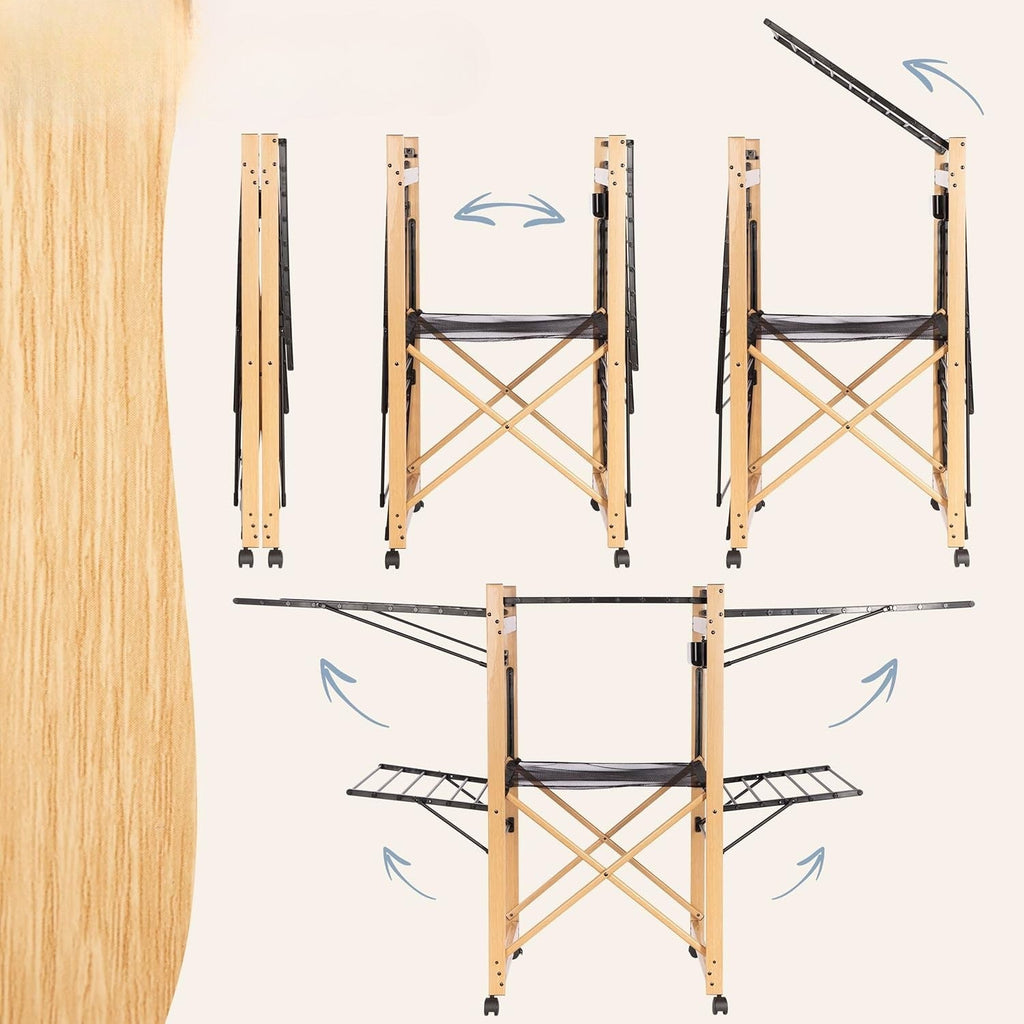 Étendoir à linge effet bois – élégant, robuste et pensé pour le quotidien - Aéraly