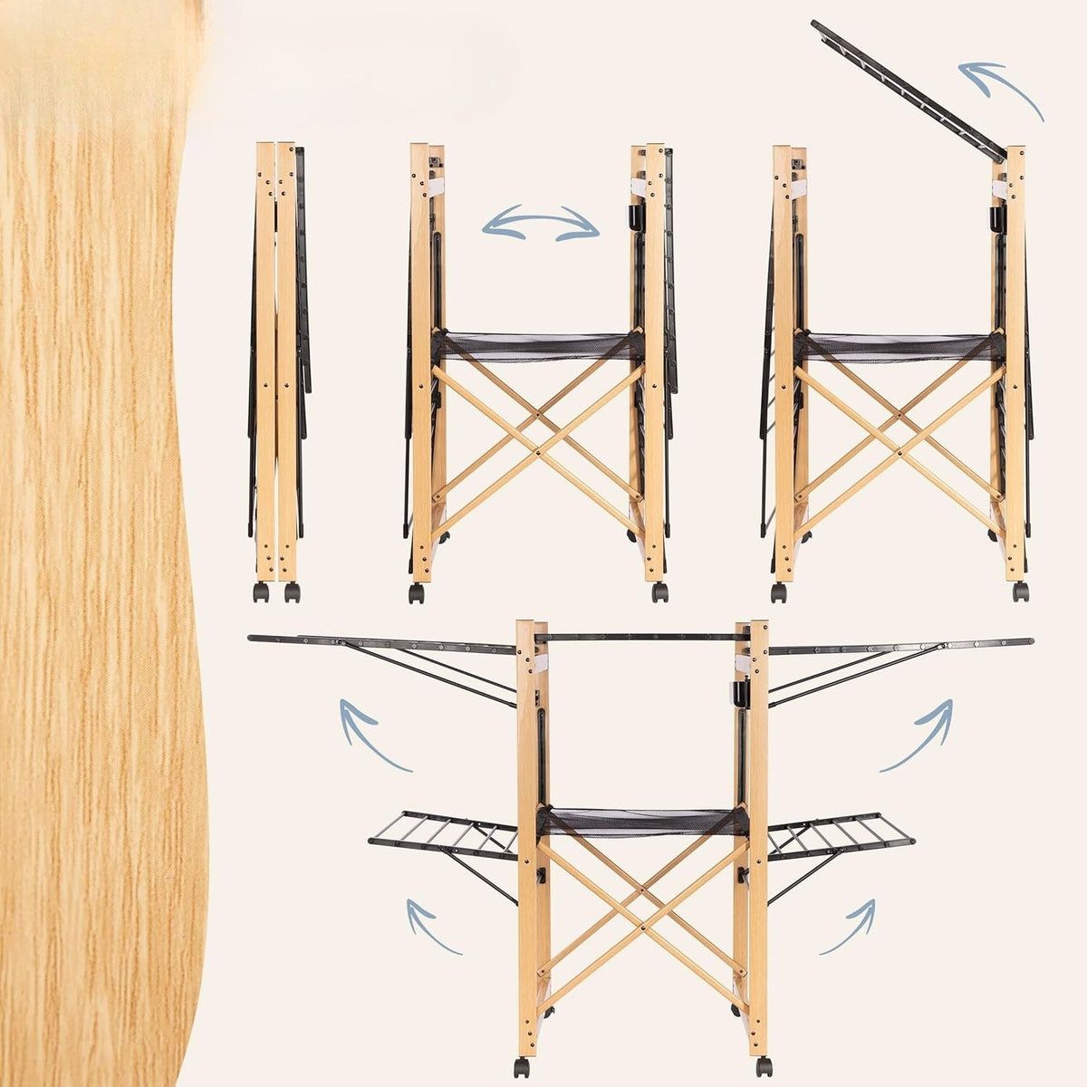 Étendoir à linge effet bois – élégant, robuste et pensé pour le quotidien - Aéraly