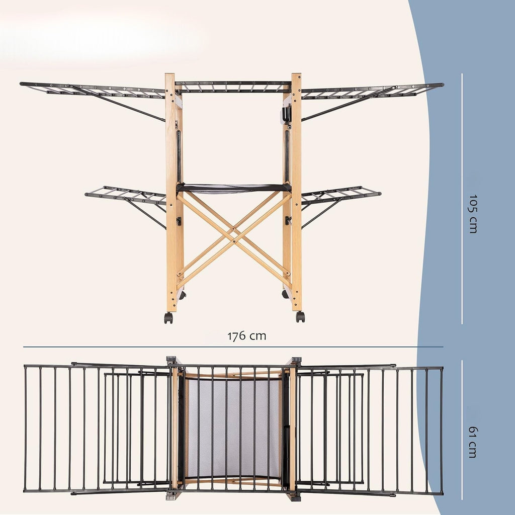 Étendoir à linge effet bois – élégant, robuste et pensé pour le quotidien - Aéraly