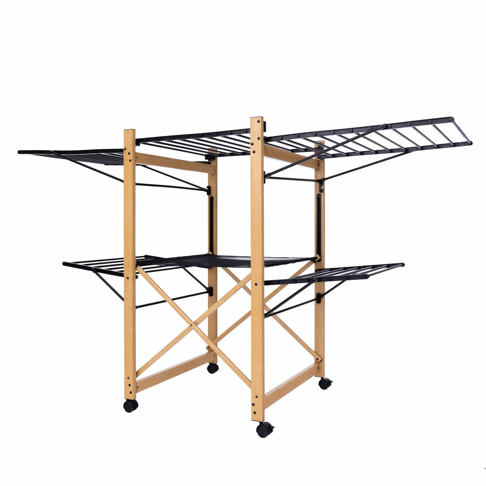 Etendoir à linge en bois : un must-have pour un séchage efficace et écologique Noir