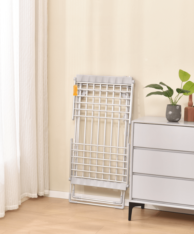 Étendoir à linge chauffant pliable en aluminium – séchage rapide et éco-énergétique