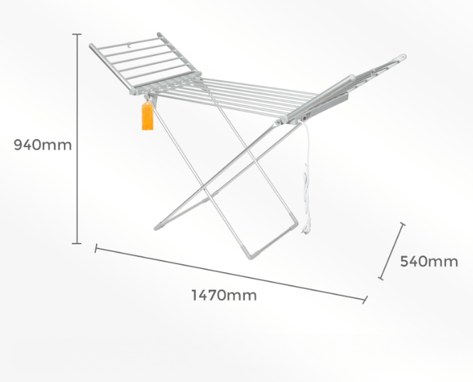Étendoir à linge chauffant pliable en aluminium – séchage rapide et éco-énergétique