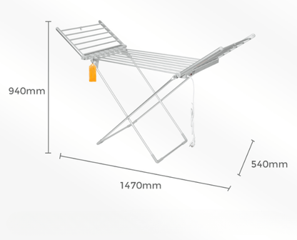 Étendoir à linge chauffant pliable en aluminium – séchage rapide et éco-énergétique