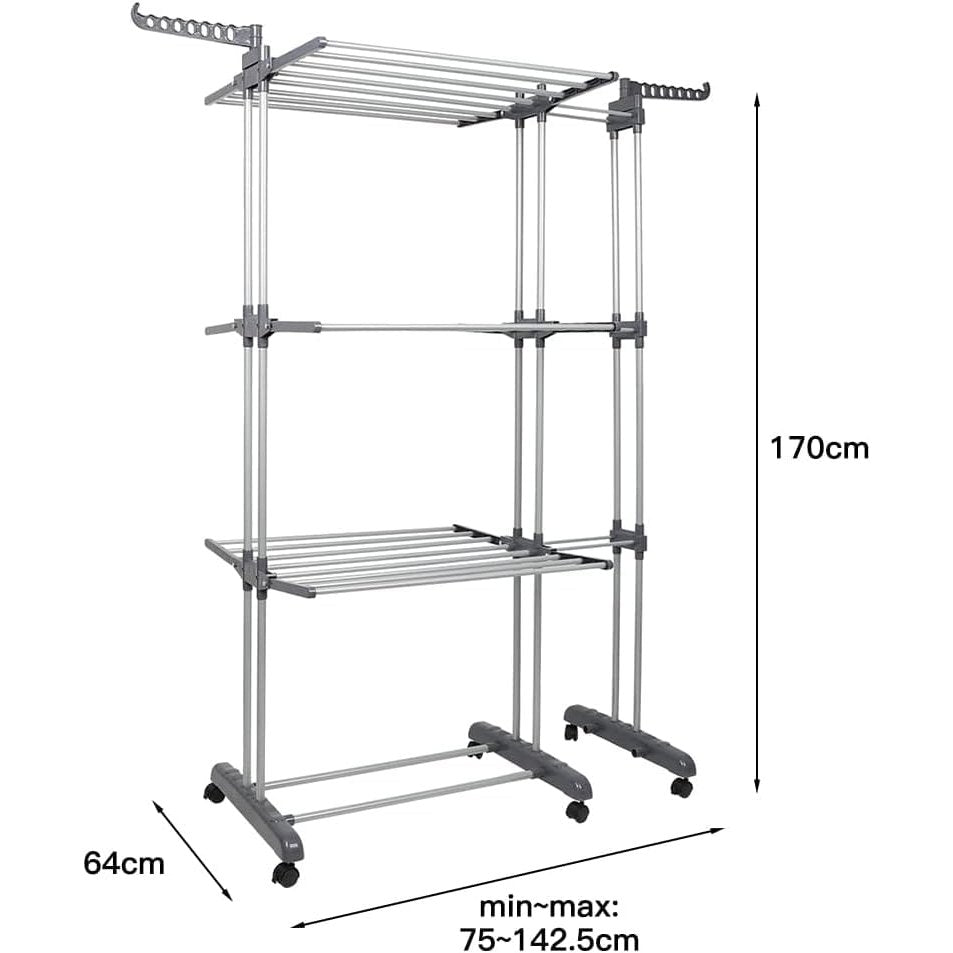 Étendoir à linge extensible – grande capacité, robuste et pliable - Aéraly