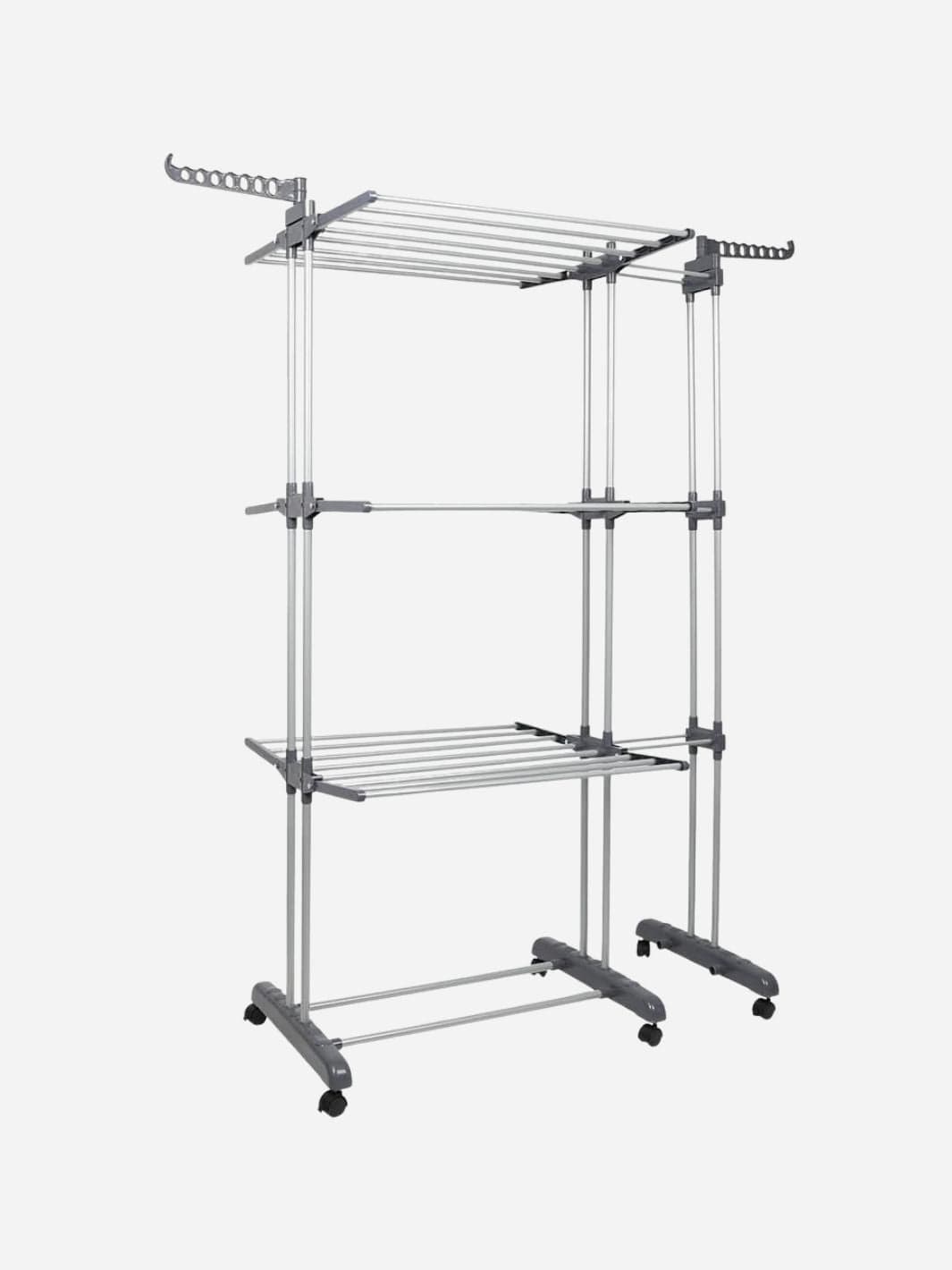 Étendoir à linge extensible – grande capacité, robuste et pliable  Gris