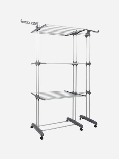 Étendoir à linge extensible – grande capacité, robuste et pliable  Gris