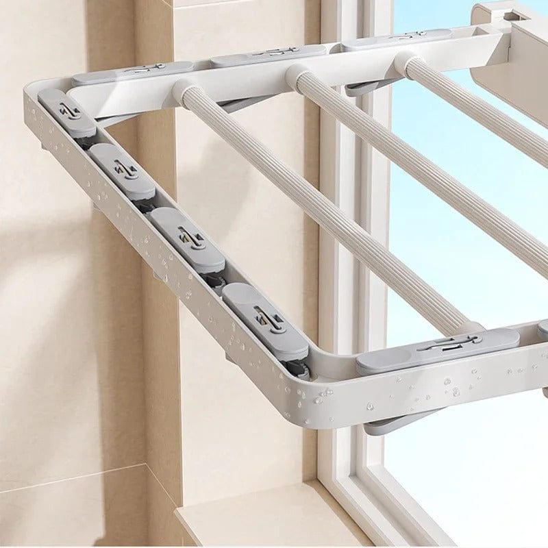 Étendoir à linge Mural pliant avec pinces intégré