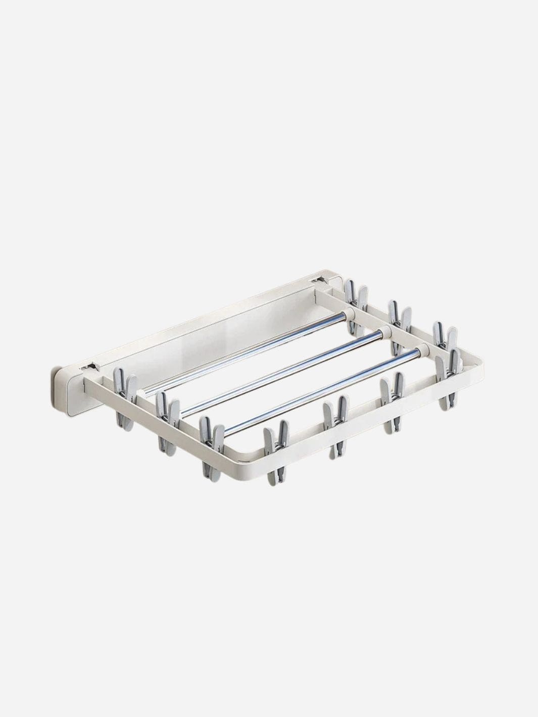 Étendoir à linge Mural pliant avec pinces intégré