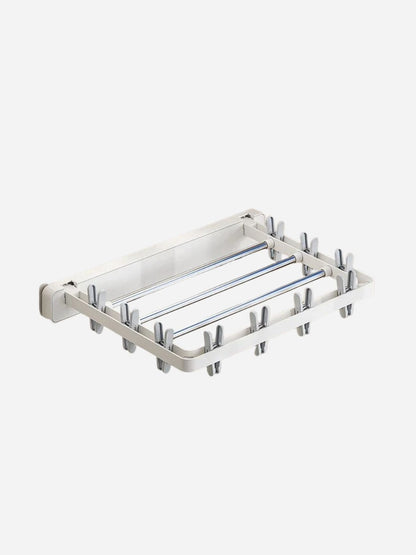 Étendoir à linge Mural pliant avec pinces intégré