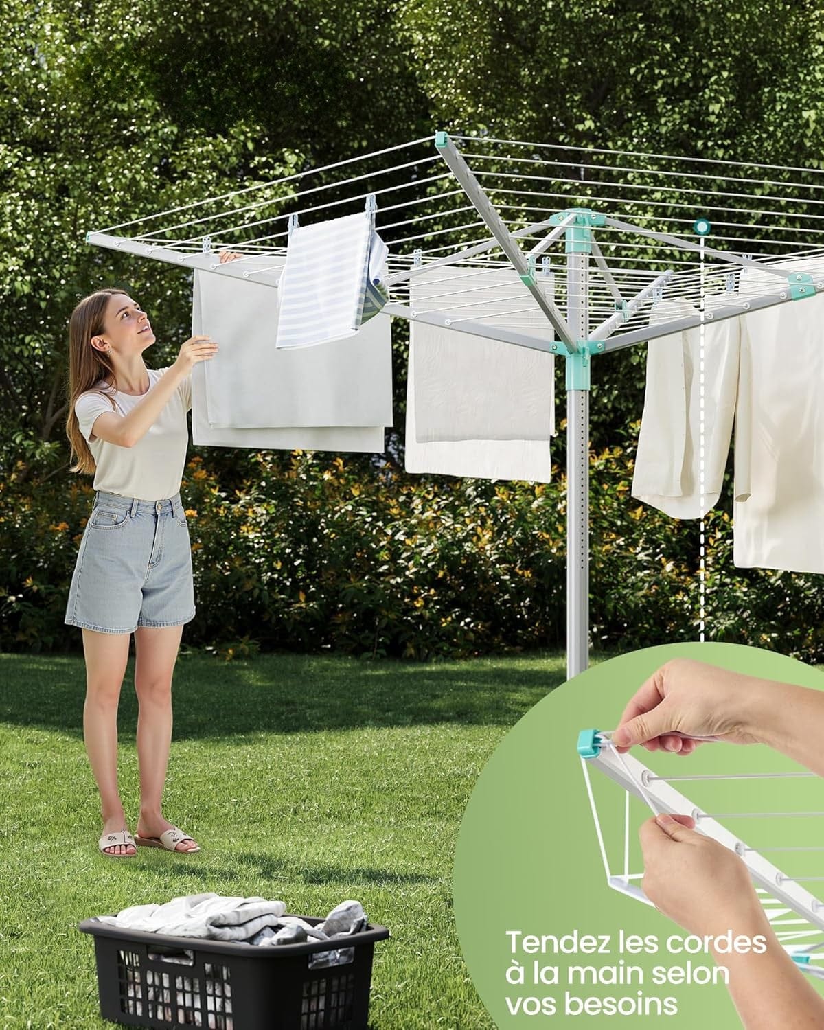 Étendoir à linge parapluie - Prêt à découvrir l'innovation ultime en matière de séchage et de rangement du linge ? Découvrez notre Étendoir à linge parapluie, une solution pratique et efficace pour prendre soin de votre linge au quotidien Vert