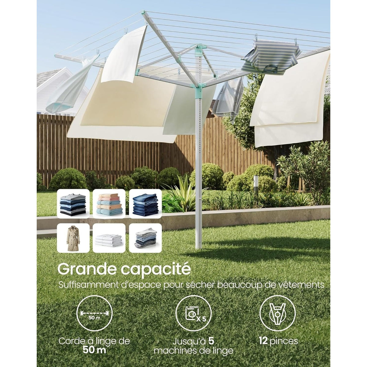 Étendoir à linge parapluie - Une solution pratique et efficace - Aéraly