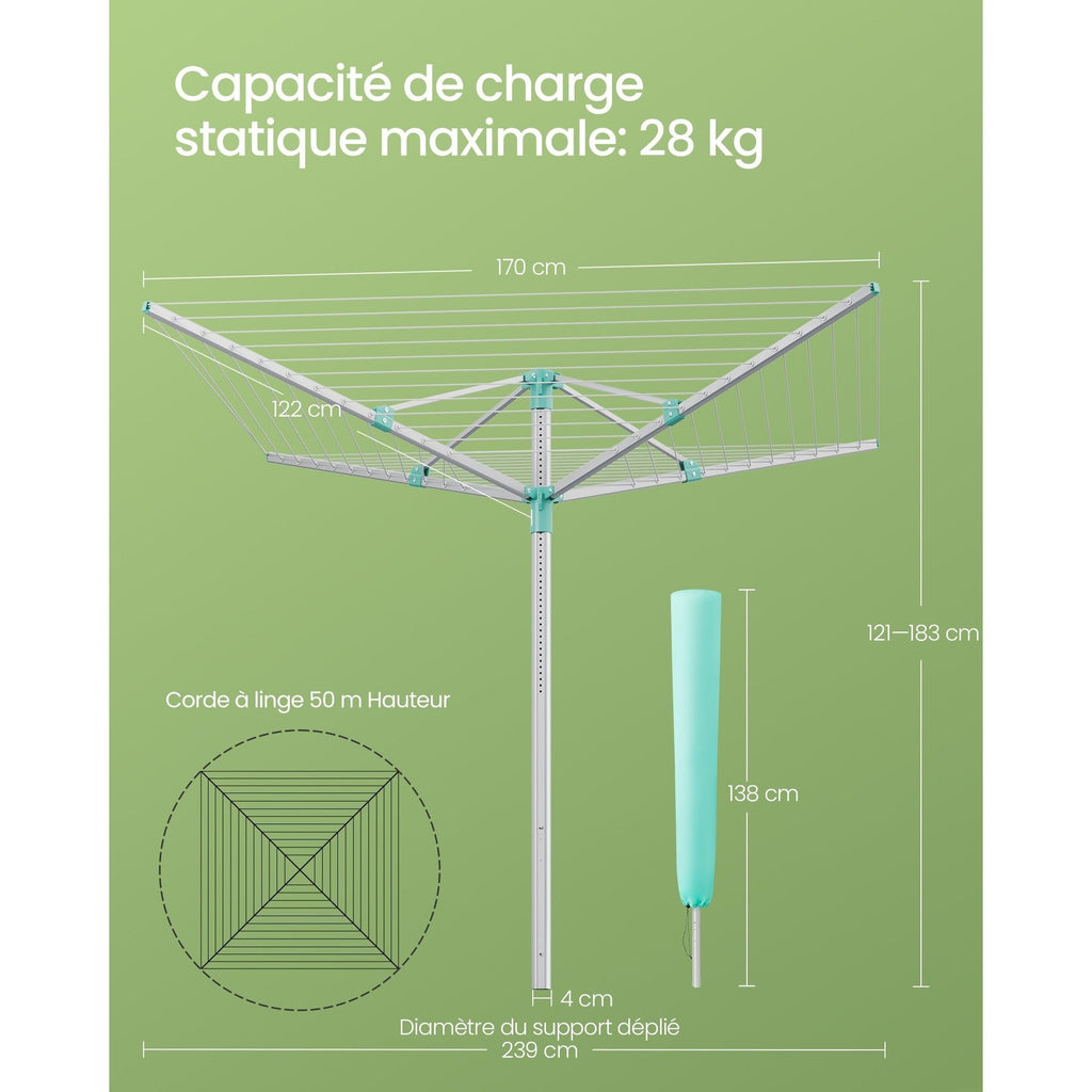 Étendoir à linge parapluie - Une solution pratique et efficace - Aéraly