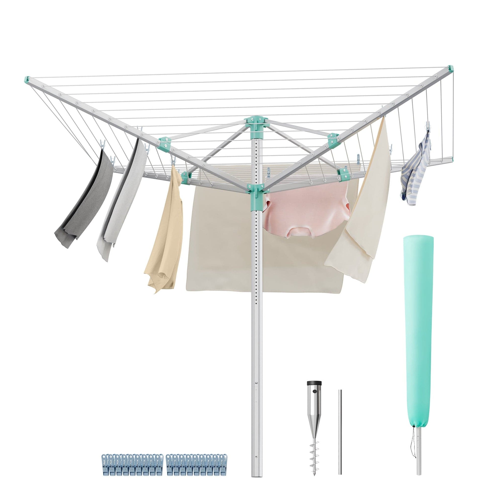 Étendoir à linge parapluie - Prêt à découvrir l'innovation ultime en matière de séchage et de rangement du linge ? Découvrez notre Étendoir à linge parapluie, une solution pratique et efficace pour prendre soin de votre linge au quotidien Vert