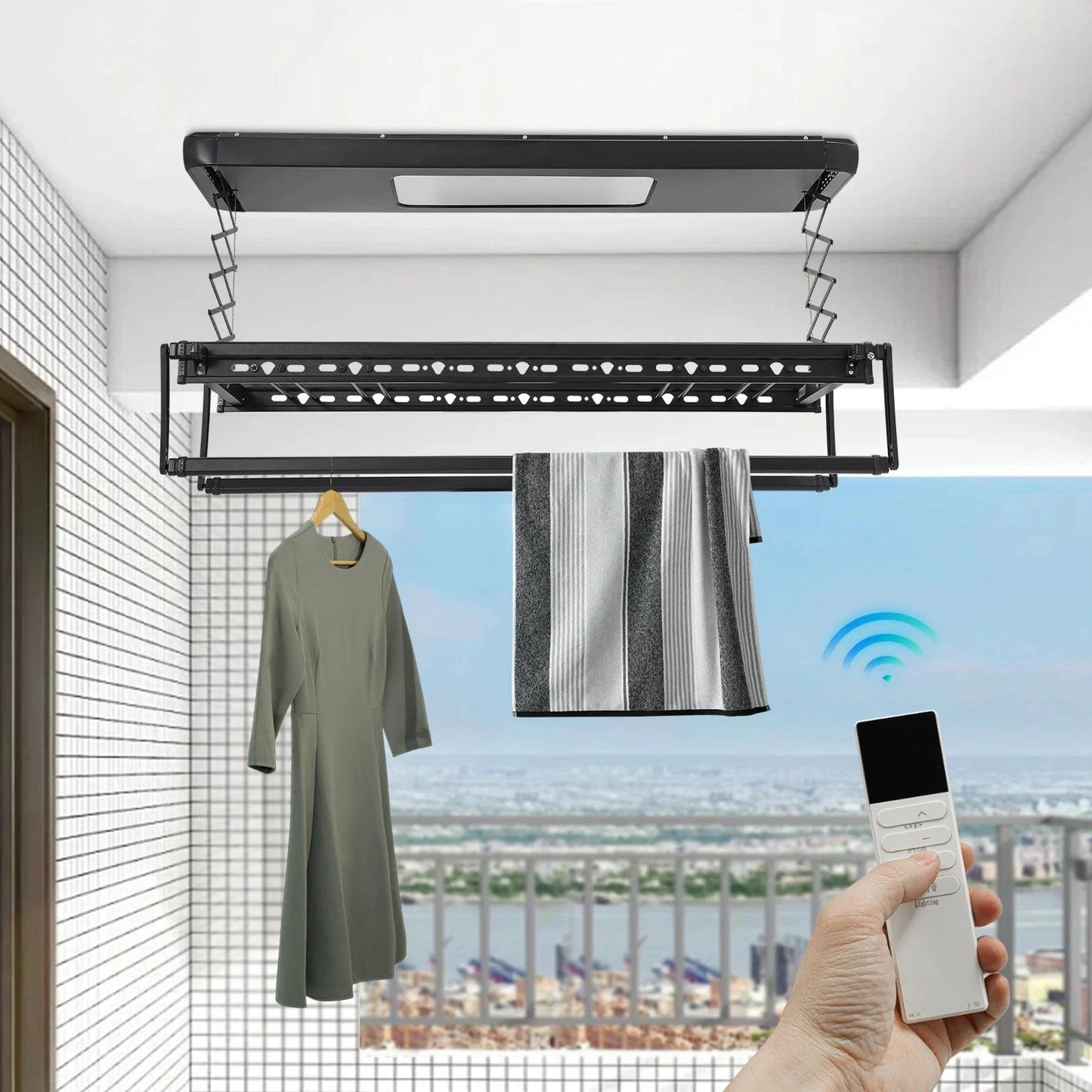 séchoir plafond électrique télécommande