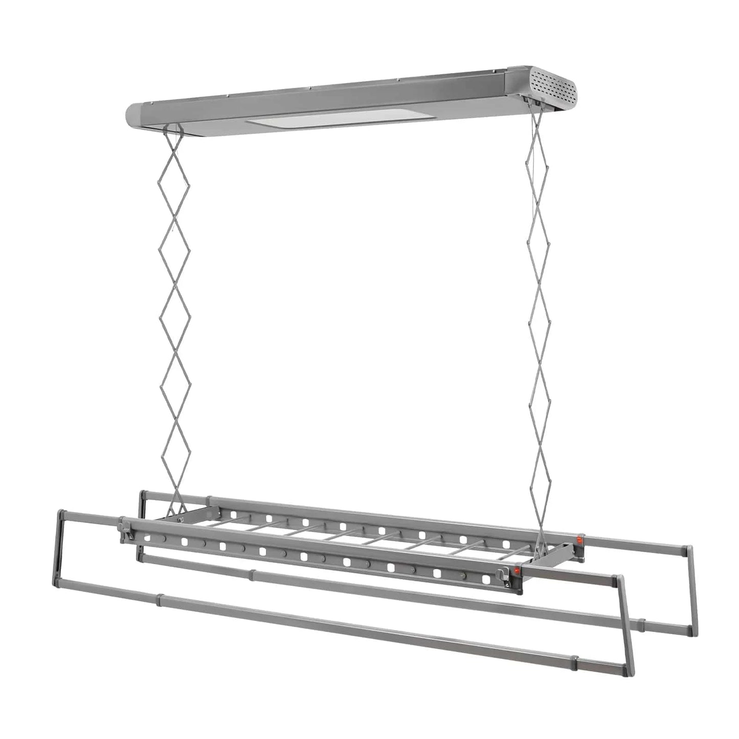 Étendoir à linge plafond électrique télescopique avec télécommande Gris