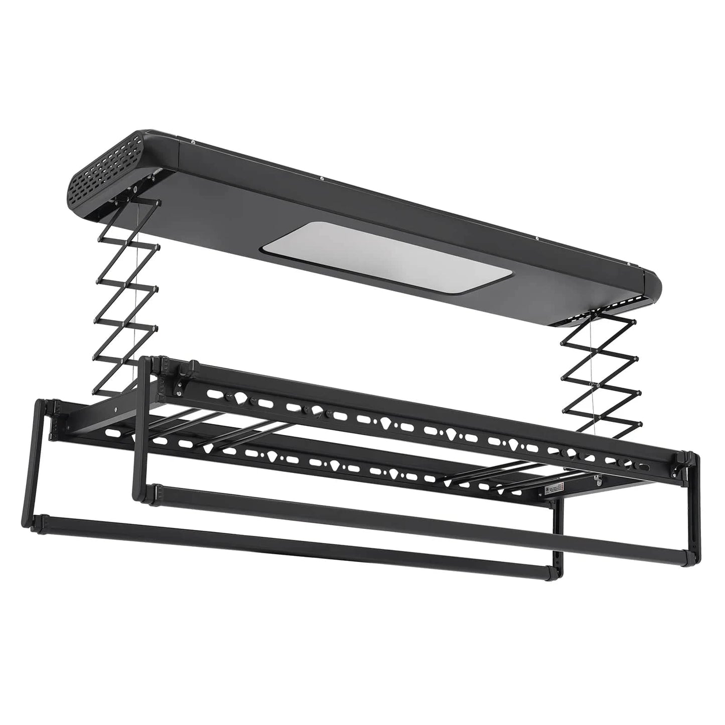 Étendoir à linge plafond électrique télescopique avec télécommande Noir