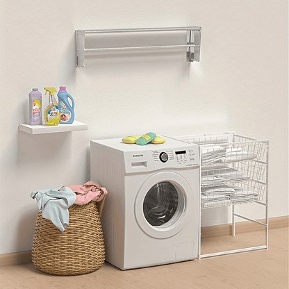 MOD Stainless Steel Clothes Drying Rack For Laundry, Wall Mounted Clothesline, Collapsible Towel Shelf For Laundry, Retractable Laundry Hanging Rack In Bathroom Length 42-80CM