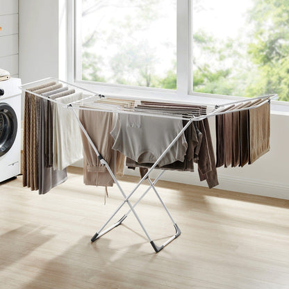 Étendoir à linge solide pliable en acier – grande capacité et séchage naturel Blanc