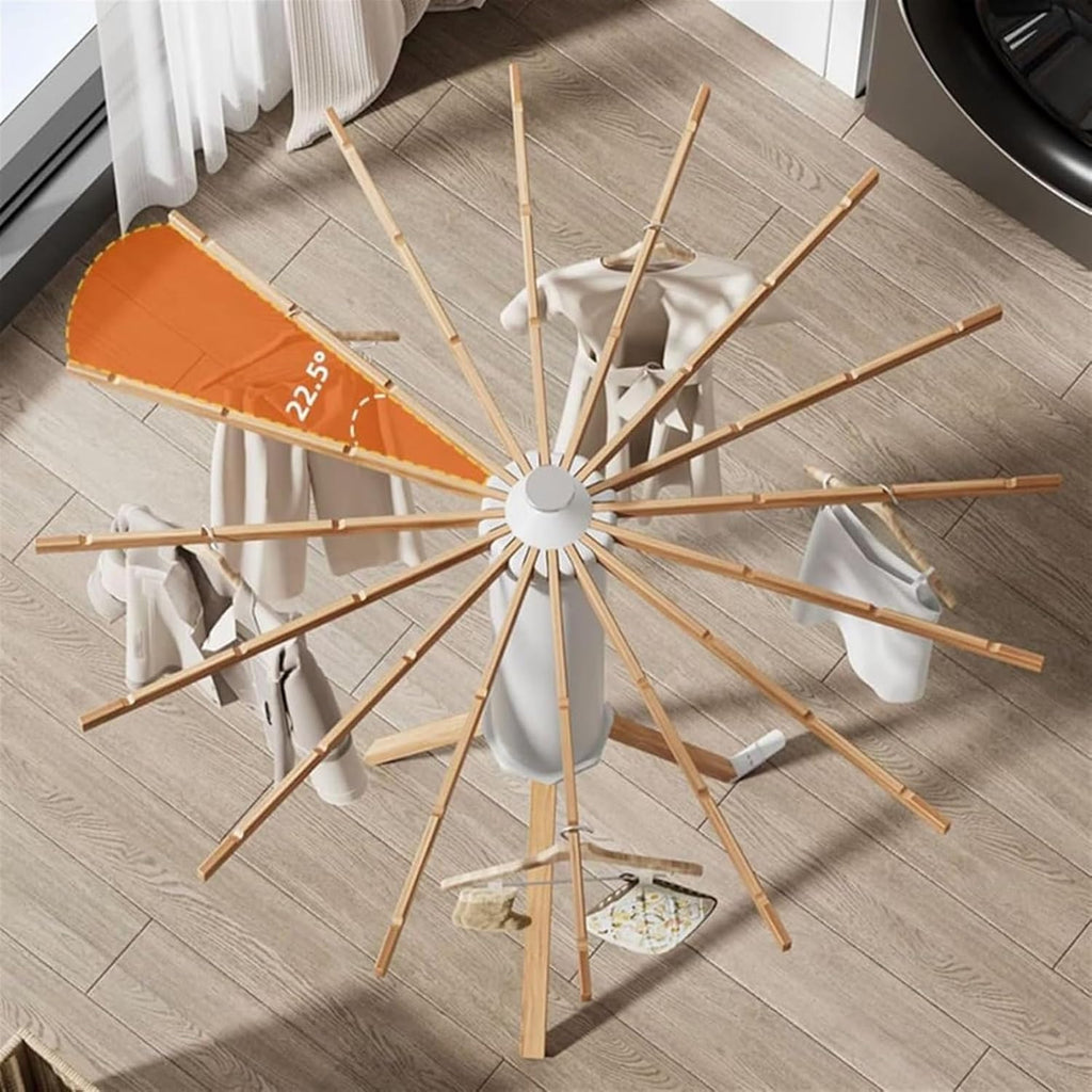 Étendoir à linge trépied pliable 40 kg – Design bois élégant - Aéraly