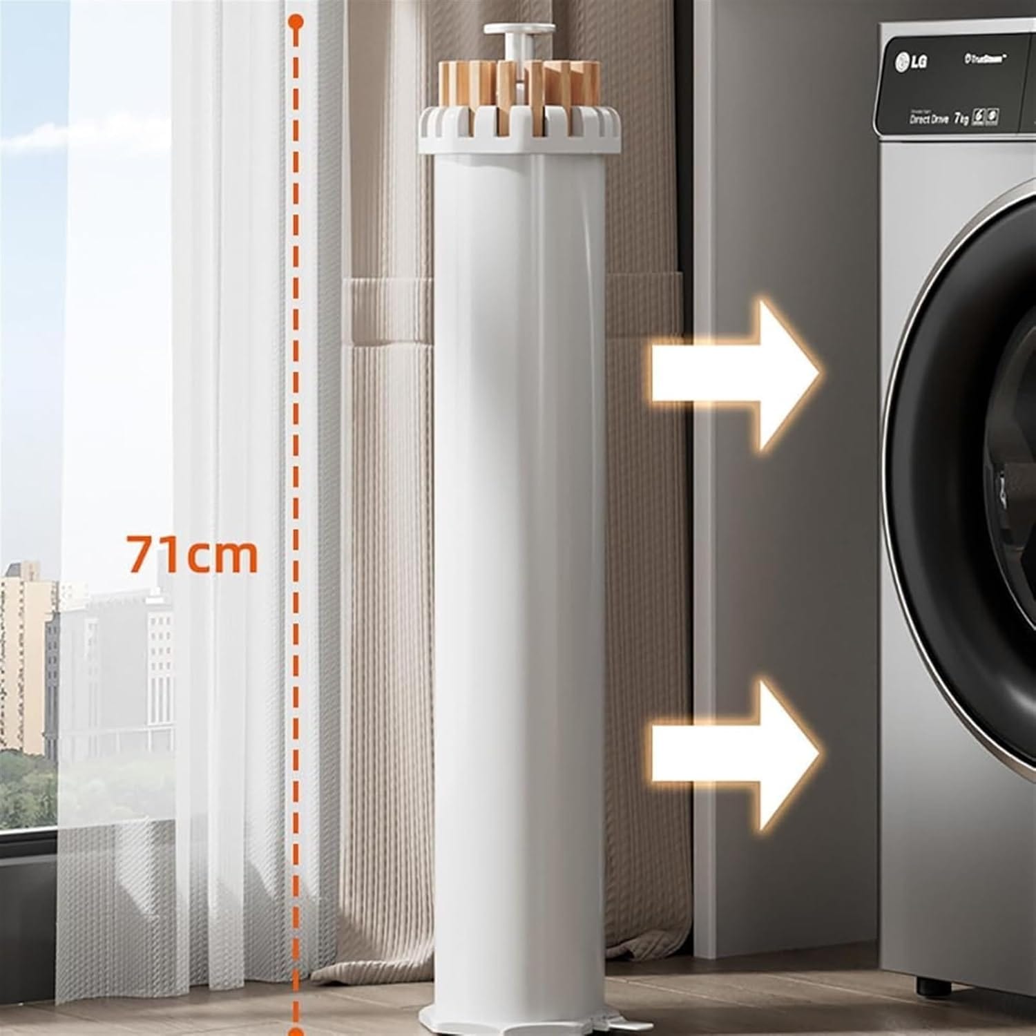 Étendoir à linge trépied pliable 40 kg – Design bois élégant