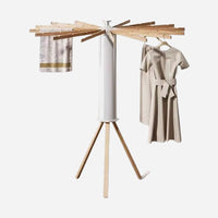 Étendoir à linge trépied pliable 40 kg – Design bois élégant - Aéraly