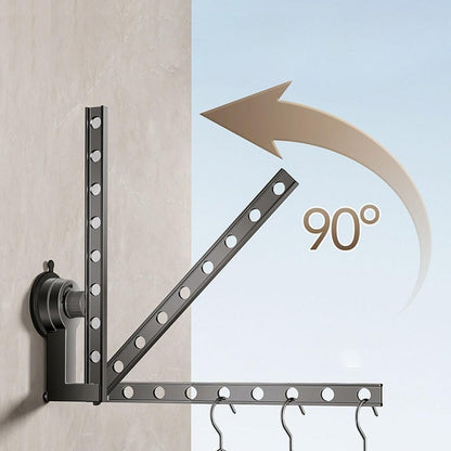 Étendoir à linge ventouse sans perçage – Aluminium robuste