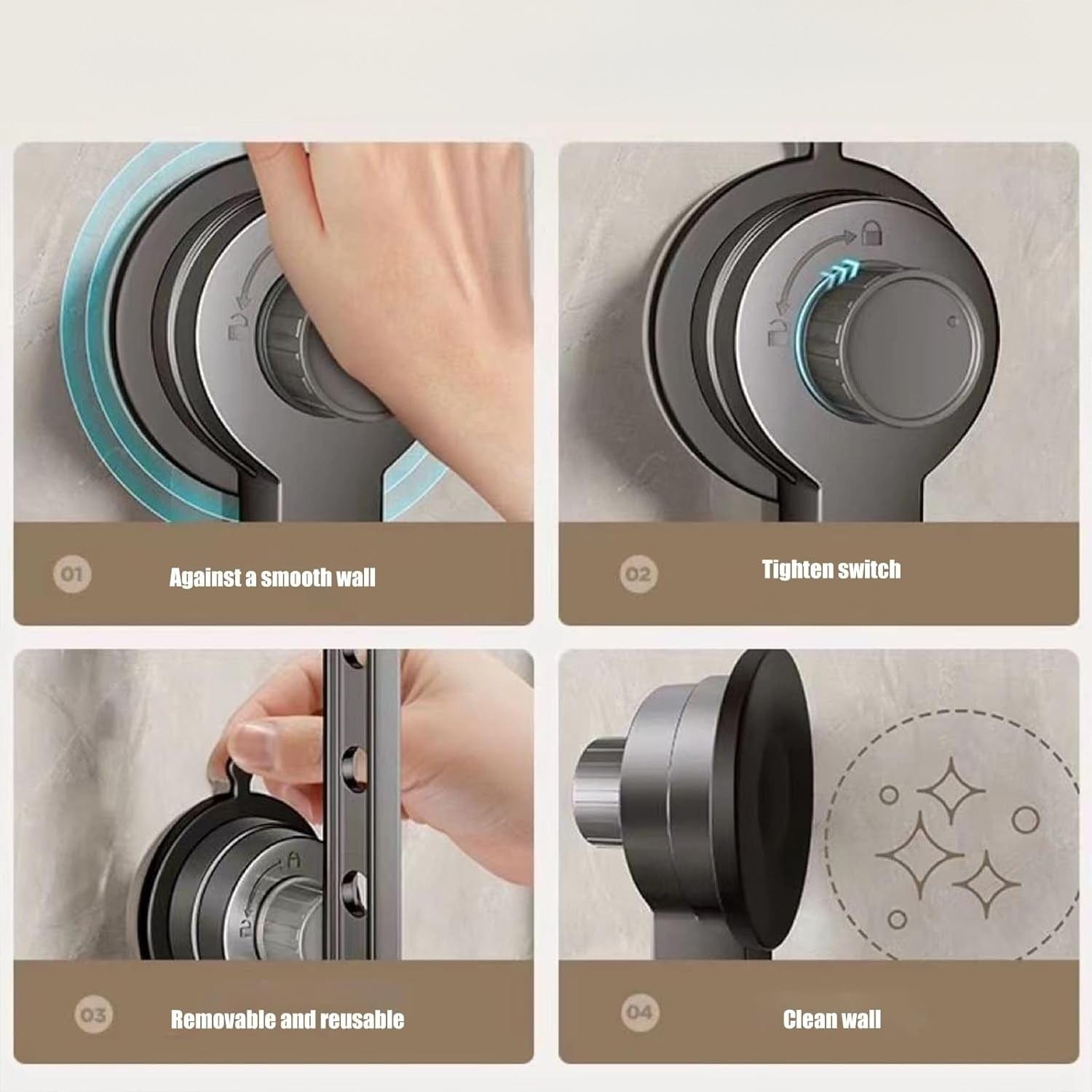 Étendoir à linge ventouse sans perçage – Aluminium robuste