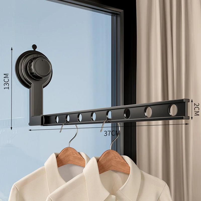 Étendoir à linge ventouse sans perçage – Aluminium robuste - Aéraly