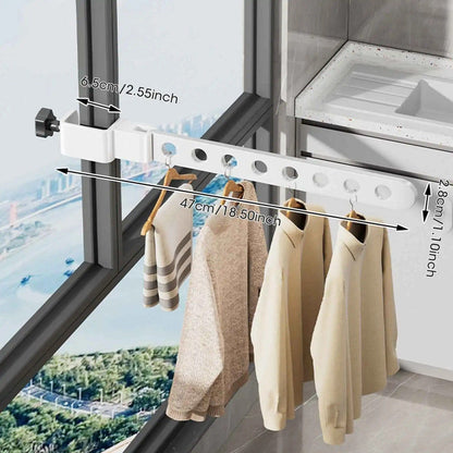 Étendoir de fenêtre & balcon pliable  – Gain de place Blanc