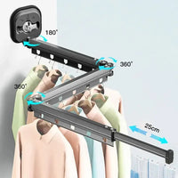 Étendoir à linge mural rabattable à ventouse pliable - Aéraly