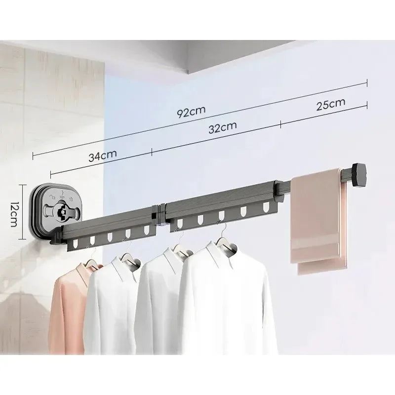Étendoir à linge mural rabattable à ventouse pliable - Aéraly