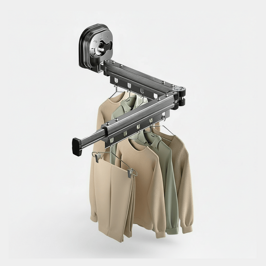 Étendoir à linge mural rabattable à ventouse pliable - Aeraly