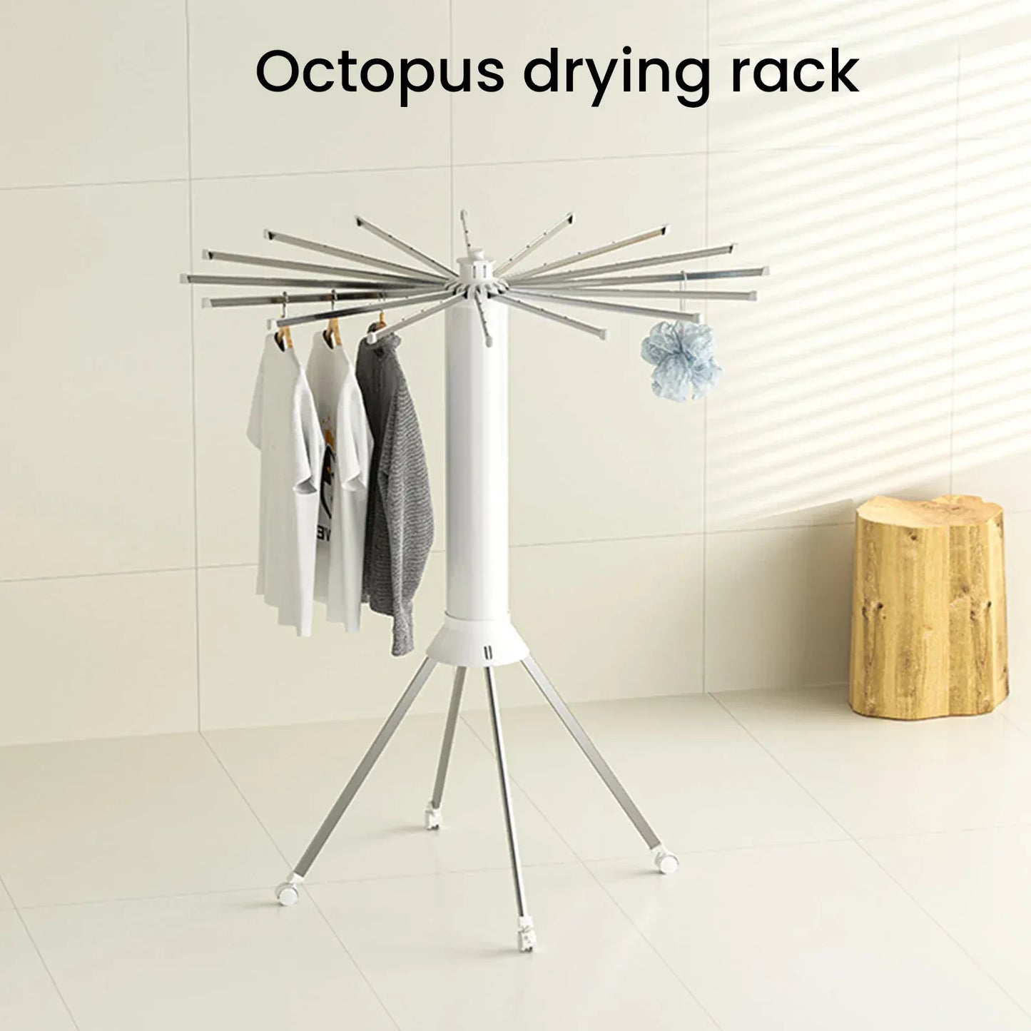 Etendoir linge pivotant - Séchez votre linge efficacement avec style Blanc