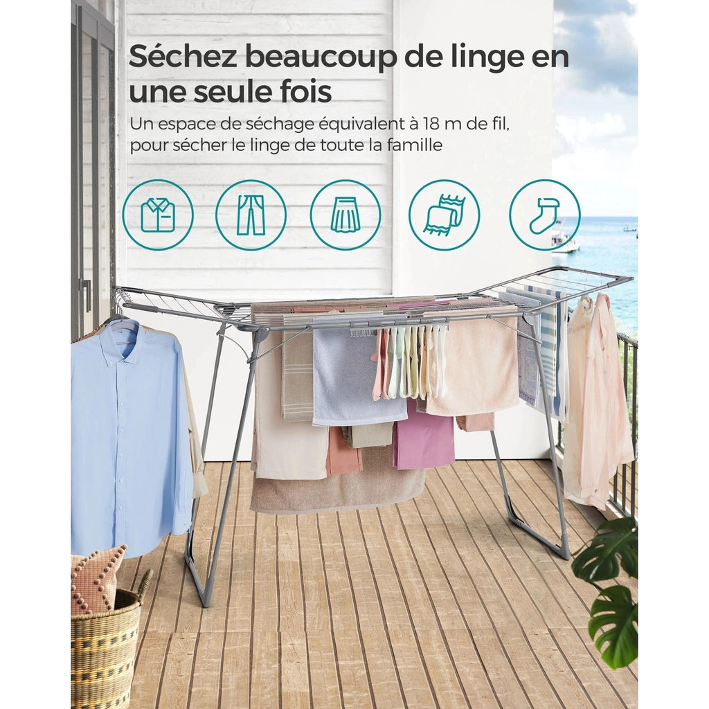 Étendoir à linge pliable – robuste, pratique et gain de place - Aéraly