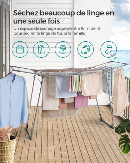 Étendoir linge séchant pliable – robuste, pratique et gain de place