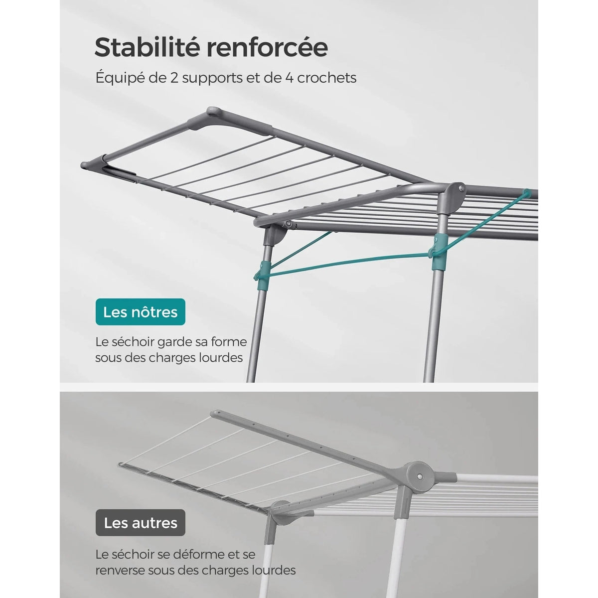 Étendoir à linge pliable – robuste, pratique et gain de place - Aéraly