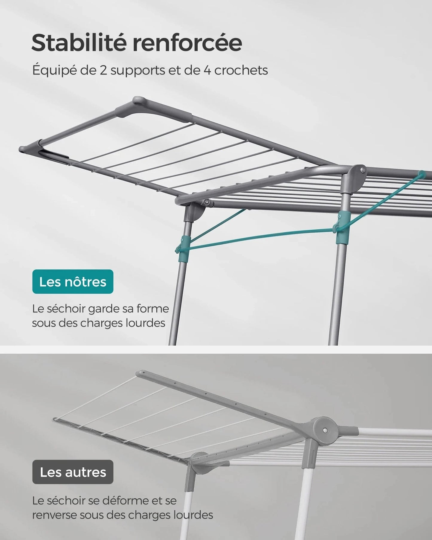 Étendoir linge séchant pliable – robuste, pratique et gain de place