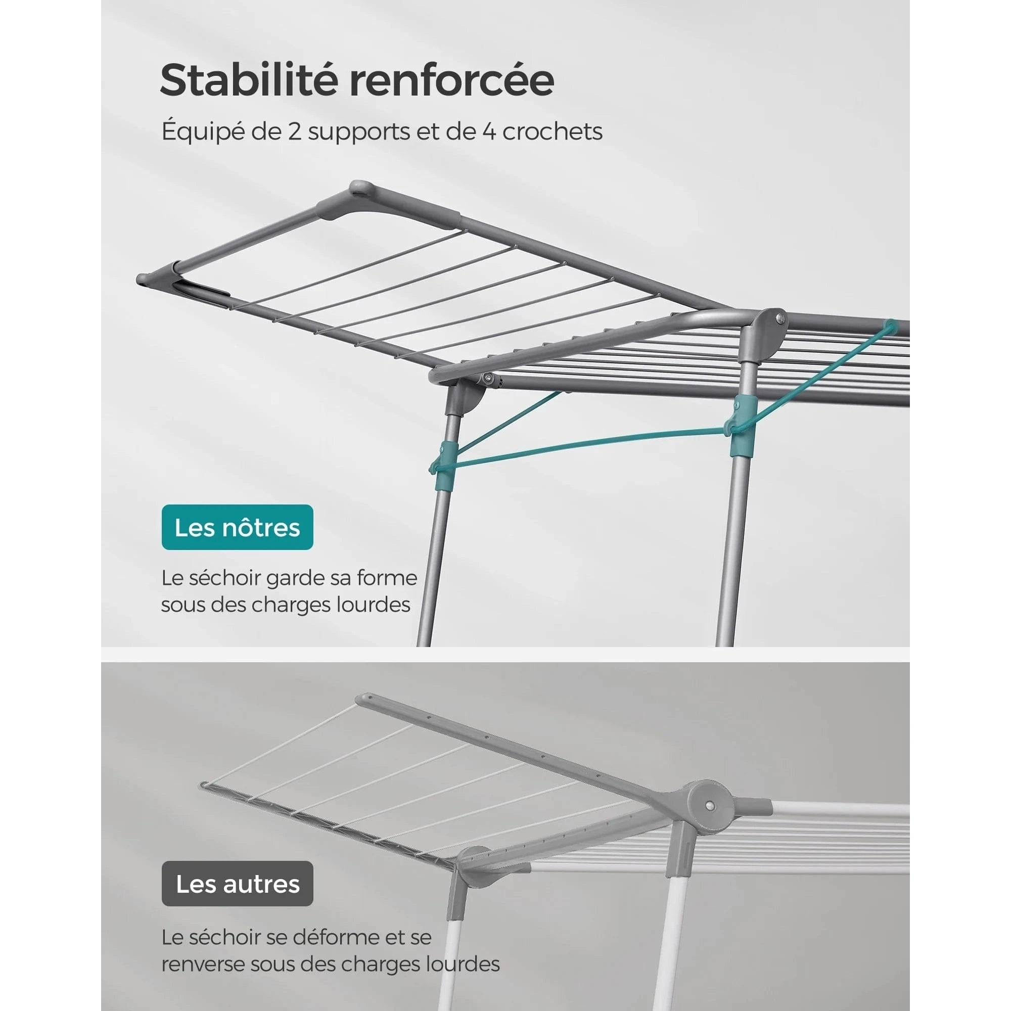 Étendoir à linge pliable – robuste, pratique et gain de place - Aéraly